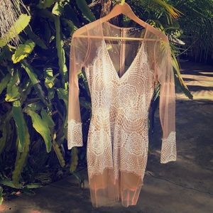 For Love & Lemons (M) Antigua Mini Dress in White
